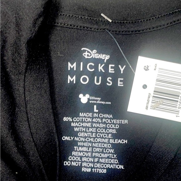 Women’s Mickey Mouse T-shirt Black Size Large NWT - Picture 6 of 7